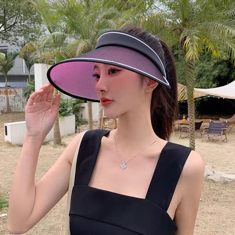 Wholesale Cotton Polyester UV Resistant Large Eave Hollow Top Hat